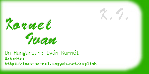 kornel ivan business card